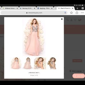 Shail K peachy pink with bedazzling prom dress